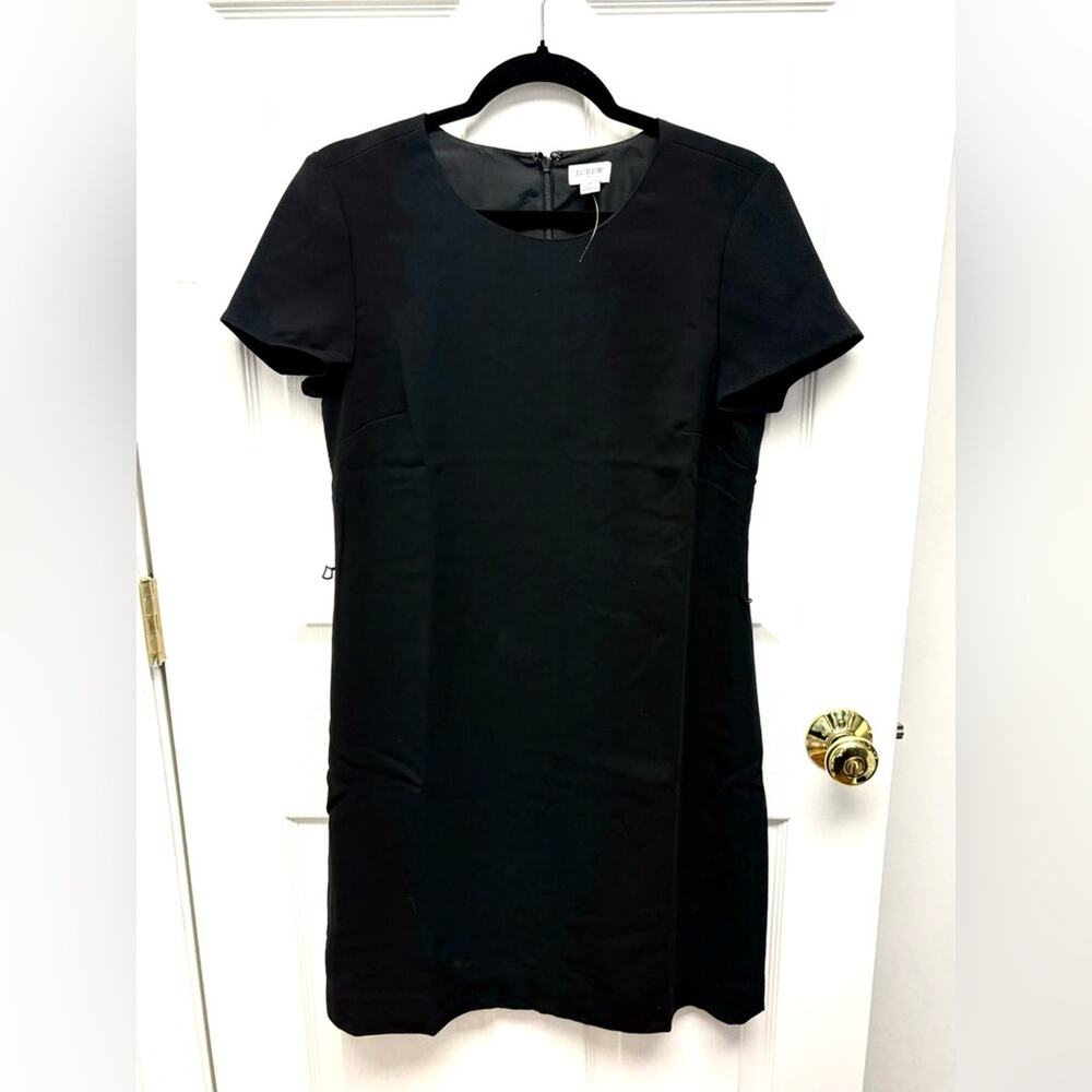 J.Crew Dress Black Short Sleeve Shift Dress Classic Little Black Dress Size 6